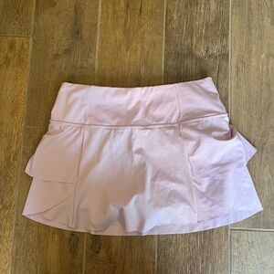 Athleta Pink Ruffled Mini Skater Skirt